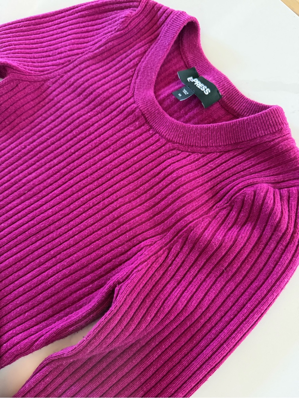 Express Ribbed Long Sleeve Sweater - Picture 2 of 4